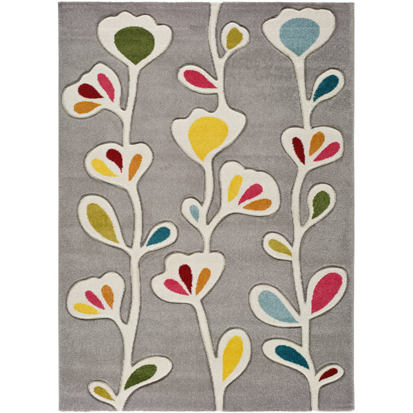 Rosalind Wheeler Daniela Tufted Grey/Yellow/Green Rug Wayfair.co.uk